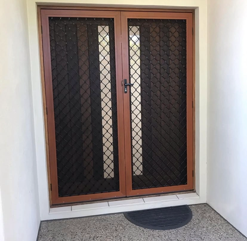 Double security screen doors on a home entry — gallery security double door